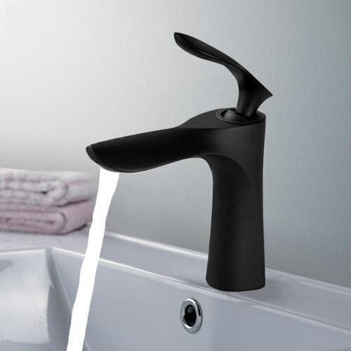 Elegant Bathroom Basin Faucets Single Hole Copper Sink Tap Hot and Cold Water Mixer Tap Bathtub Toilet Water Faucet Deck Mounted