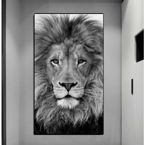 African Wild Lions Canvas Art Posters And Prints Black And White Animals Canvas Paintings on the Wall Art Nordic Art Pictures