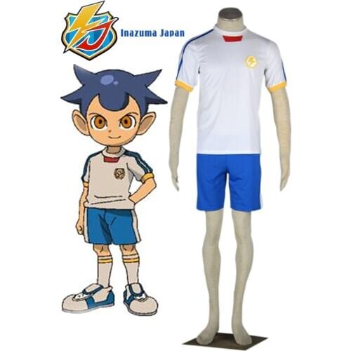 Inazuma11 Anime Cos Halloween SoccerUniform white Summer School Uniform Cosplay Cartoon Man Woman Cosplay Costume