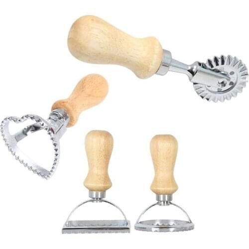 Italian Ravioli Cutter Set Pasta Press Kitchen Attachment Kit Ravioli Maker Mold Tool Ravioli Stamp Set Pastry Wheel 4Pc