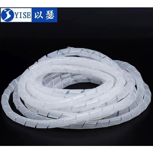Cable blanco/Negro tubo de bobinado espiral envoltura de alambre organizador tubo de vaina PE 4mm-20mm Cable manga arnés