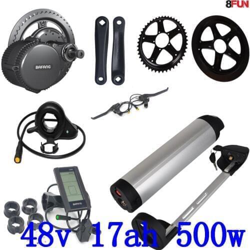 48V 500w Bafang BBS02 mid drive electric motor kit with 48V 17Ah Lithium use LG cell Battery and 54.6V 2A charger free duty