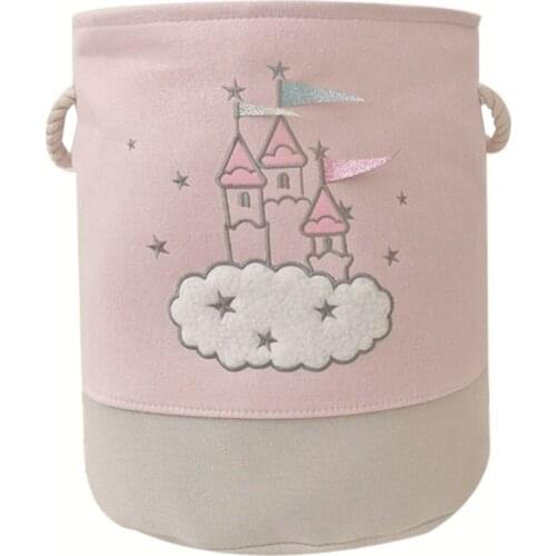 Laundry Basket,Canvas Collapsible Organizer Storage Basket for Boys Girls Laundry Hamper Toy Bins Bedroom Cloth Children