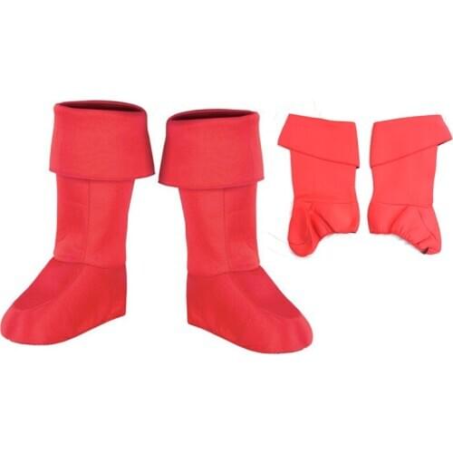 Red adults party boots cover hero cosplay prop santa claus shoes cover Festival stage performance clothing accessories