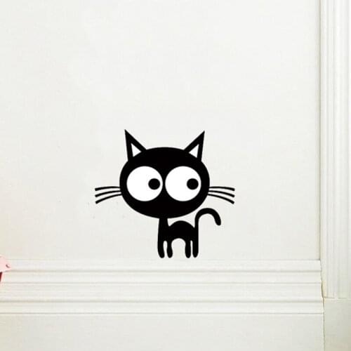Cute Cartoon Kitten Wall Sticker DIY Backdrop Decor for Home Decoration Room Decals Art Wallpaper Toilet Stickers on The Wall