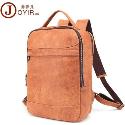 JOYIR Fashion Trendy Mens Backpack Student School Bags Man Business Laptop Bagpack Matte Leather Handbag Male Rucksack A4 Paper