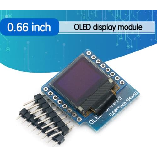 0.66 inch OLED Display Module for WEMOS D1 MINI ESP32 Module Arduino AVR STM32 64x48 0.66" LCD Screen IIC I2C OLED