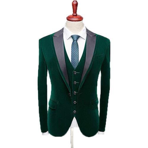 2020 New Arrival One Button Mans Suits For Wedding Groom Best Man Wear Dinner Suit Evening Dress 3Pieces Suit(Jacket+Pants+Vest)