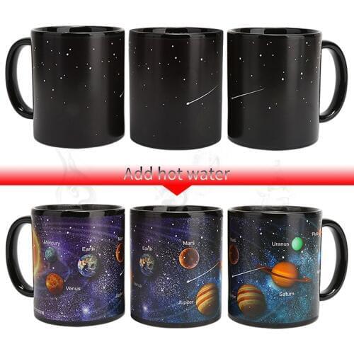 New design Solar system Magic Mugs,Temperature Changing Cup,Color Chameleon Mugs Heat Sensitive Cup Coffee Tea Mug Novelty Gift