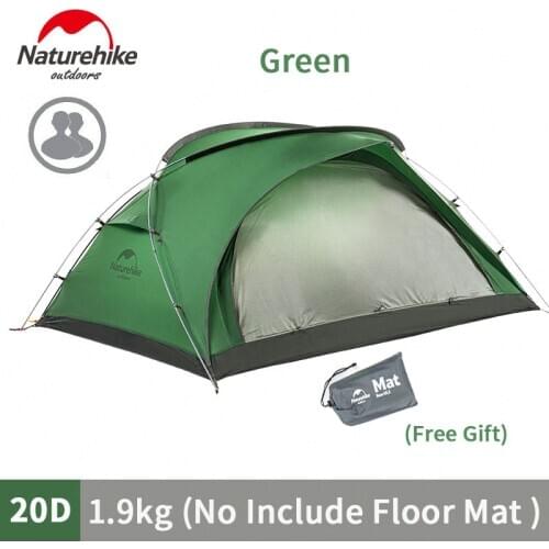 Naturehike 2020 New Outdoor Ultralight Camping Tent 20D Nylon Hiking Waterproof Double Tent With Free Mat