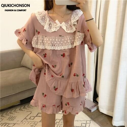 Женские хлопковые пижамы Qiukichonson China At AliExpress