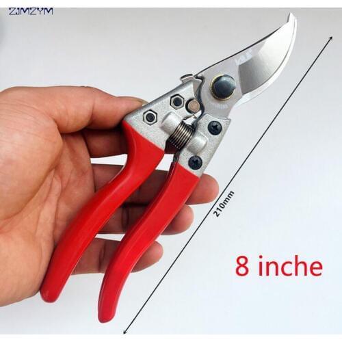 High quality High Carbon Steel 8 inch Fruit Tree Pruning Shears Garden Tools Bonsai Pruners Gardening Secateurs Grafting Tool