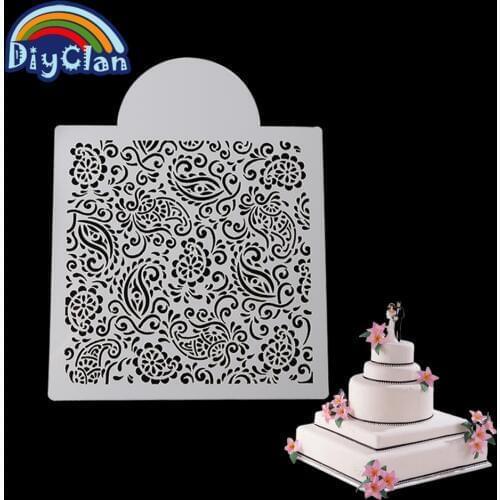 1pc cupckae templates stencil wedding cake decorating tools sugarcraft fondant cake mold cake side decorating stencils P0015