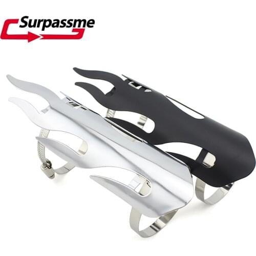 Universal Motorcycle Chrome Exhaust Muffler Pipe Heat Shield Guard Covers Protection For Moto Motorbike Accessories