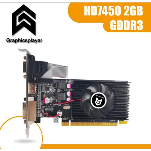 100% new original graphics card pci express HD7450 2GB DDR3 64bit LP placa de video card PC for ATI radeon free shipping