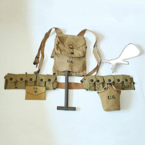 WORLD WAR II MILITARY WW2 US Army Combat Gear 1928 Haversack Shovel Belt Soldier EQUIPMENT COLLECTION MILITARY WAR REENACTMENTS