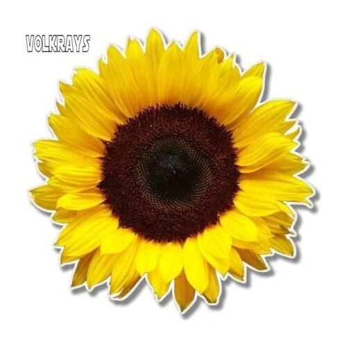 Volkrays Art Decal Sunflower Vinyl Sticker Sunscreen Waterproof Auto Accessories for Car Window Bumper Laptop,10cm*10cm