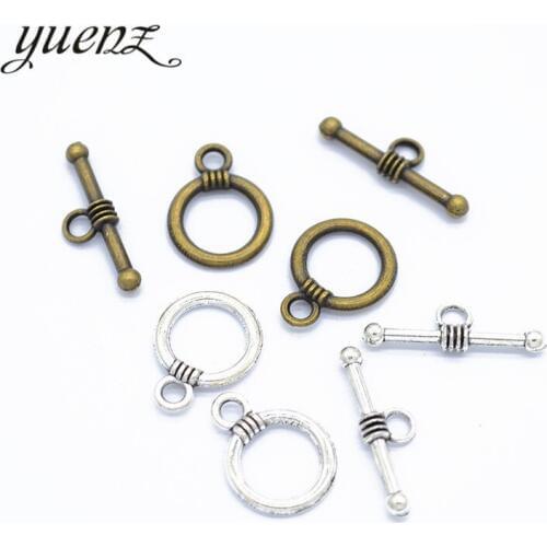 YuenZ 20 set Antique Silver Round-shaped OT Toggle Clasp Metal Fastener Bracelet For Jewelry Making DIY Accessories V212