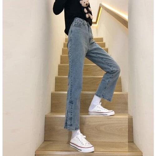Woman Jeans Pants Spring High Waist Loose Jeans Womens Straight Ankle-Length Pants Pantalones Vaqueros Mujer