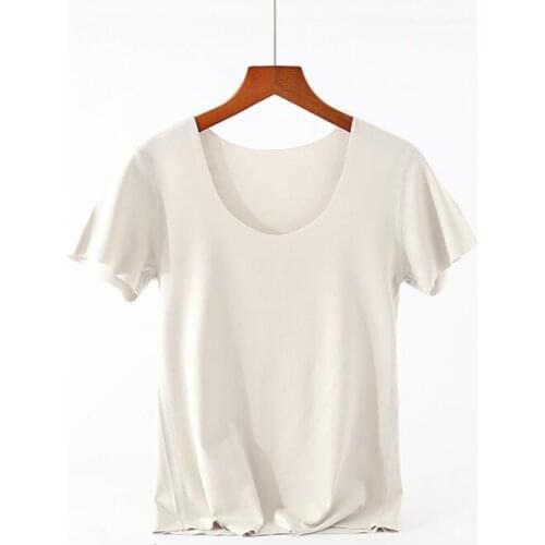 Womens ladies new short-sleeved T-shirt summer round neck small loose cotton