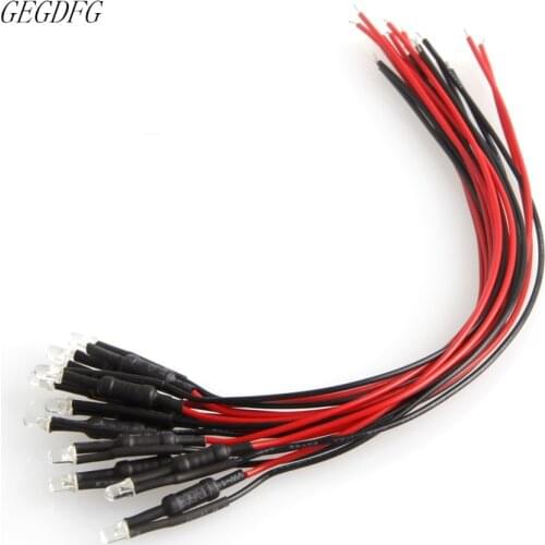 10pcs DC 24V 18cm 3mm Pre Wired LED Lamp Light Bulb Emitting Diode