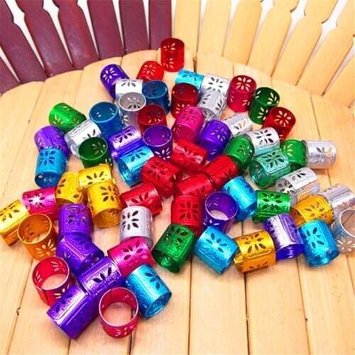 100/10 pcs Aluminum Hollow Hair Jewelry Braid Rings Decoration Pendants Adjustable Dreadlocks Beads Cuffs Rings Accessories