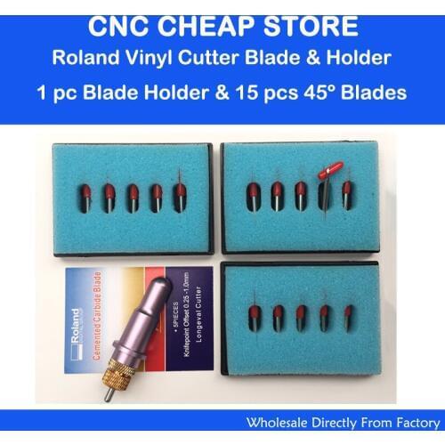 15pcs 45 Degree Vinyl Blades For Roland Vinyl Cutting Plotter + 1pcs For Roland Vinyl cutting holder