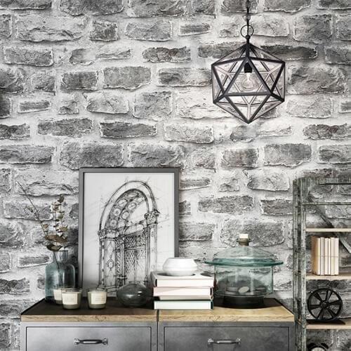 3D Stereo Brick Stone Wallpaper Retro PVC Waterproof Restaurant Cafe Bar Background Wall Covering Vinyl Wall Paper For Walls 3 D