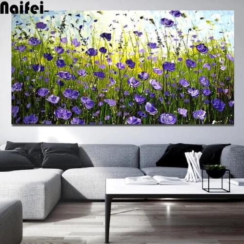5D DIY Diamond Painting Blue Flower Handcraft Art Kit Home Decoration Full Drill Square Round Diamond Embroidery Picture