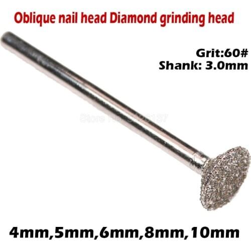1Pcs 60 Grit Diamond Grinding Head Cutter Burs Rotary Abrasive Carving Polishing Drill Burrs Bit Shank Jade Stone Engraving Tool
