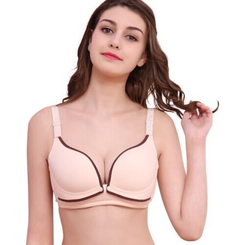 One-piece Traceless Plus-sized Wireless Front on Double Open Buckle Adjustable Nursing Bra Pregnant WOMENS Underwear