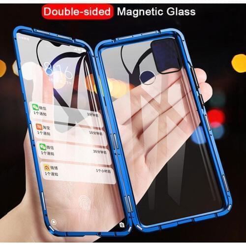 For Samsung Galaxy A21S Case Magnetic Adsorption Double-Sided Tempered Glass Cover Case for Samsung M21 A31 A51 A71 A10S A20S