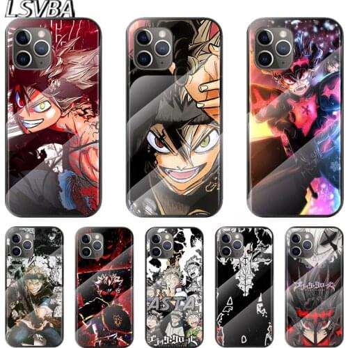 Anime Black Clover For Apple iPhone 12 11 8 7 6 6S XS XR SE X 2020 Pro Max Mini Plus Tempered Glass Cover Phone Case