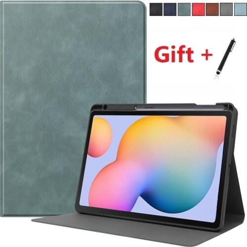 Case with Pen Holder for Samsung Galaxy Tab S6 Lite Case 10.4 2020 PU Leather Slim Smart Stand Cover for SM-P610/P615 Auto Wake