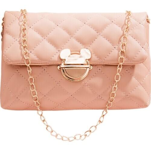 Disney cartoon fashion trend female chain clamshell bag wild single shoulder messenger portable storage mobile phone bag