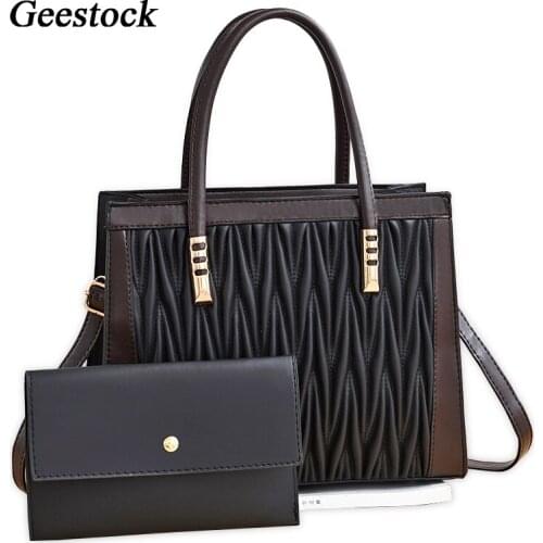 Geestock Woman Designer Handbag for Purse Diamond Leather Shoulder Bag and Wallet Top-end Patchwork Color Hand bag Cluches