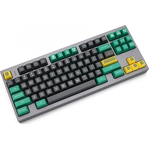 SA Profile Crisis Design Double Color ABS Ball Keycaps For Cherry Mx Switch Mechanical Gaming Keyboard Green Grey Yellow Keycaps