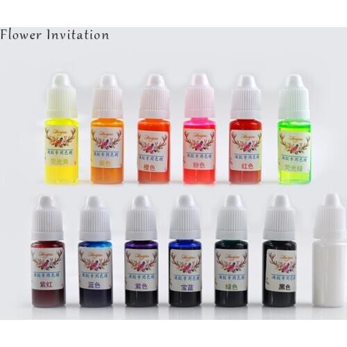 Epoxy Resin Pigment 10ml UV Resin Coloring Dye Colorant Resin Pigment DIY Handmade Crafts Art Sets 13 Colors