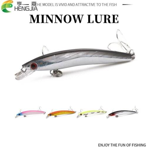 HENGJIA 5pcs Hard Plastic Minnow Fishing Lure 8cm 5g Crankbait Swimbait Bass Pike Fishing Tackle 5 colors