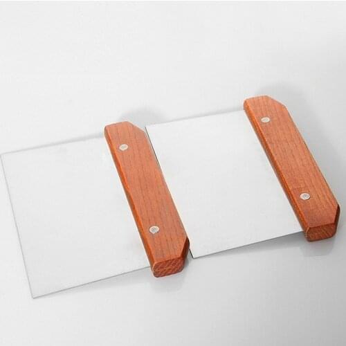 Stainless Steel Pastry Chopper With Wood Handle Baking Pasta Spatula Pastry Dough Scraper