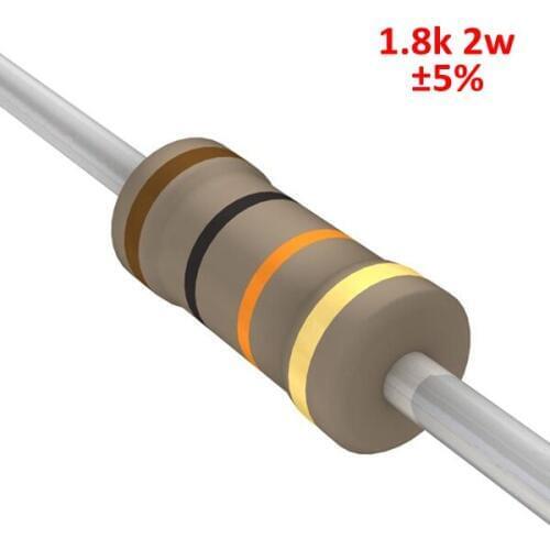 PHISCALE Carbon film resistor 1.8k Ohm 2W 5% Tolerance 200pcs