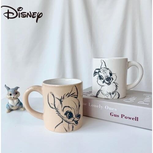 Disney deer spot ceramic water cup cartoon water cup office student water cup ceramic mark cup creative gift coffee cup milk cup