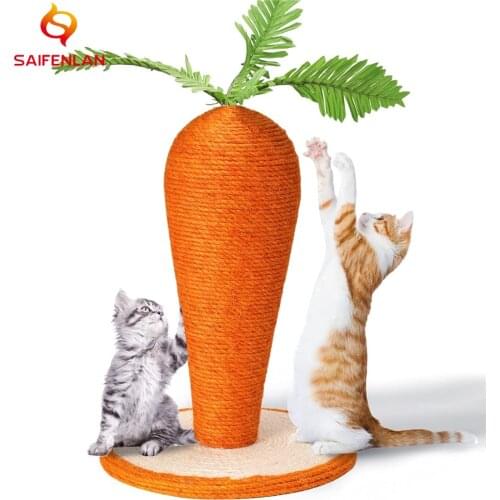 Cat Scratching Post Pet Toys Carrot Kitty Cat Claw Scratcher Climbing Tree Sisal Rope -Cute Scratch Board Pad for Cat Gift