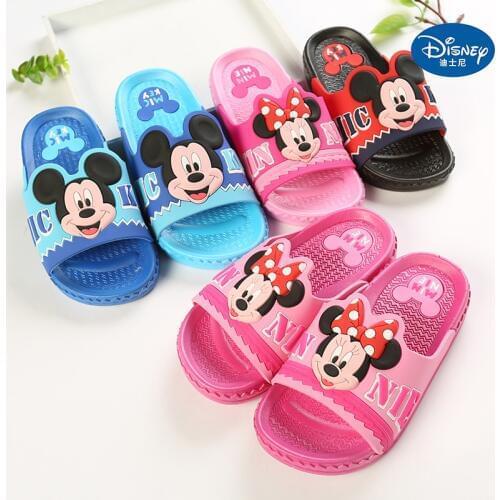 Disney new summer sandals and slippers cartoon home slippers wear-resistant indoor bathroom non-slip soft bottom baby girls drag