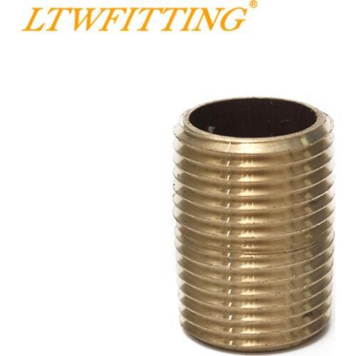 LTWFITTING Brass Pipe Close Nipple Fitting 1/2" Male NPT