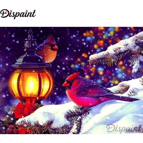 Dispaint Full Square/Round Drill 5D DIY Diamond Painting "Bird light" Embroidery Cross Stitch 3D Home Decor A10942