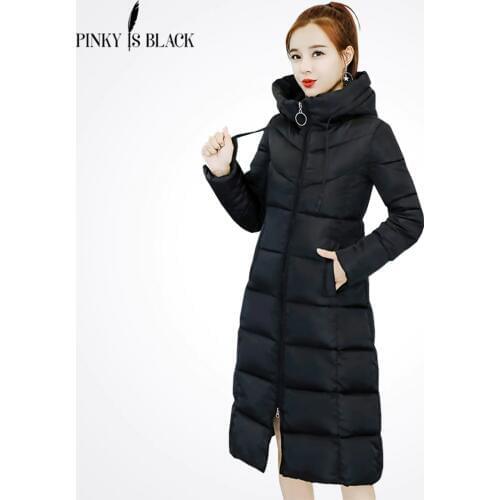 PinkyIsBlack New 2020 Winter Coats Women Down Jacket High Quality Hooded Thick Ladies Army Green Long Parkas Winter Jacket Women
