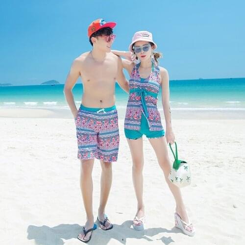 2021 New Couple Swimsuit Skirt Slim Swimwear Men Women Lover Swimcloth Hot Spring Swimsuits Boy Beach Shorts Beach Swimwearing