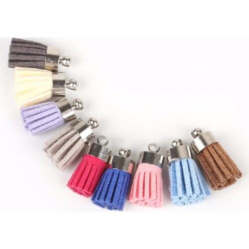 Wholesale 30pcs/lot 18mm Suede Tassel For Keychain Cellphone Straps Jewelry Charm Tassels Caps for Drop Earrings Diy Accessories