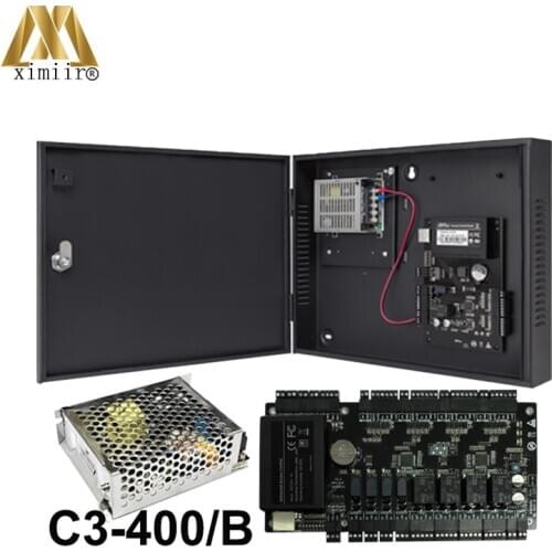 ZK C3-400 Door Access Control System 4 Doors Access Control Panel Access Control Board+Power Supply Box And Battery Function